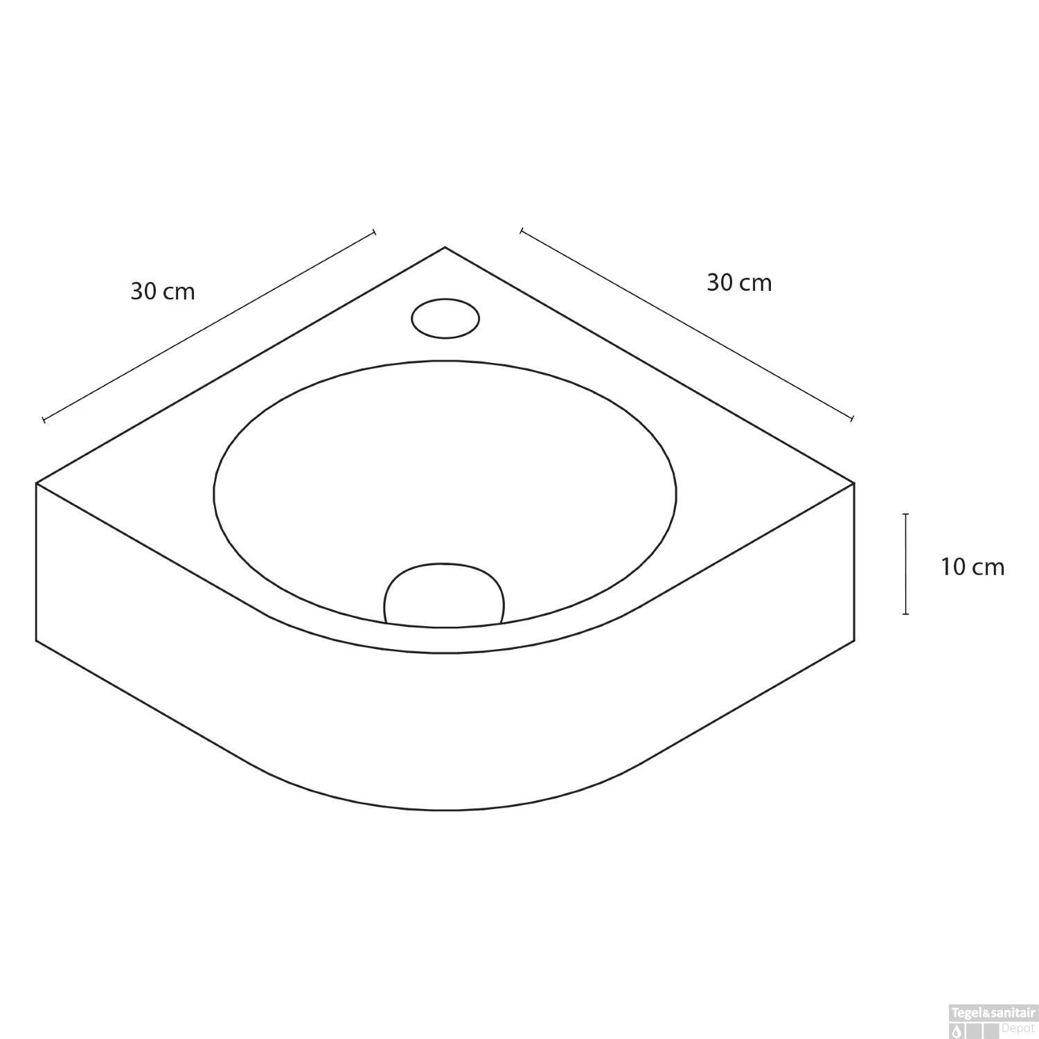 Fontein Differnz Cleo Hoekfontein 30x30x10 Cm Keramiek Wit 5 Fontein Differnz Cleo Hoekfontein 30x30x10 Cm Keramiek Wit - Afbeelding 3