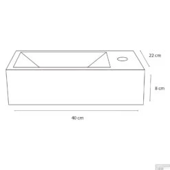 Fontein Differnz Force 40x22x8 Cm Beton Donker -Sealkin Badkamermeubilair Winkel fontein differnz force 40x22x8 beton dg tech