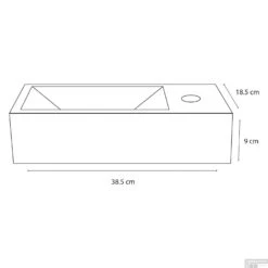 Fontein Differnz Ravo 39.5x18,5x9 Cm Keramiek -Sealkin Badkamermeubilair Winkel fontein differnz ravo 38 5x18 5x9 5 keramiek tech