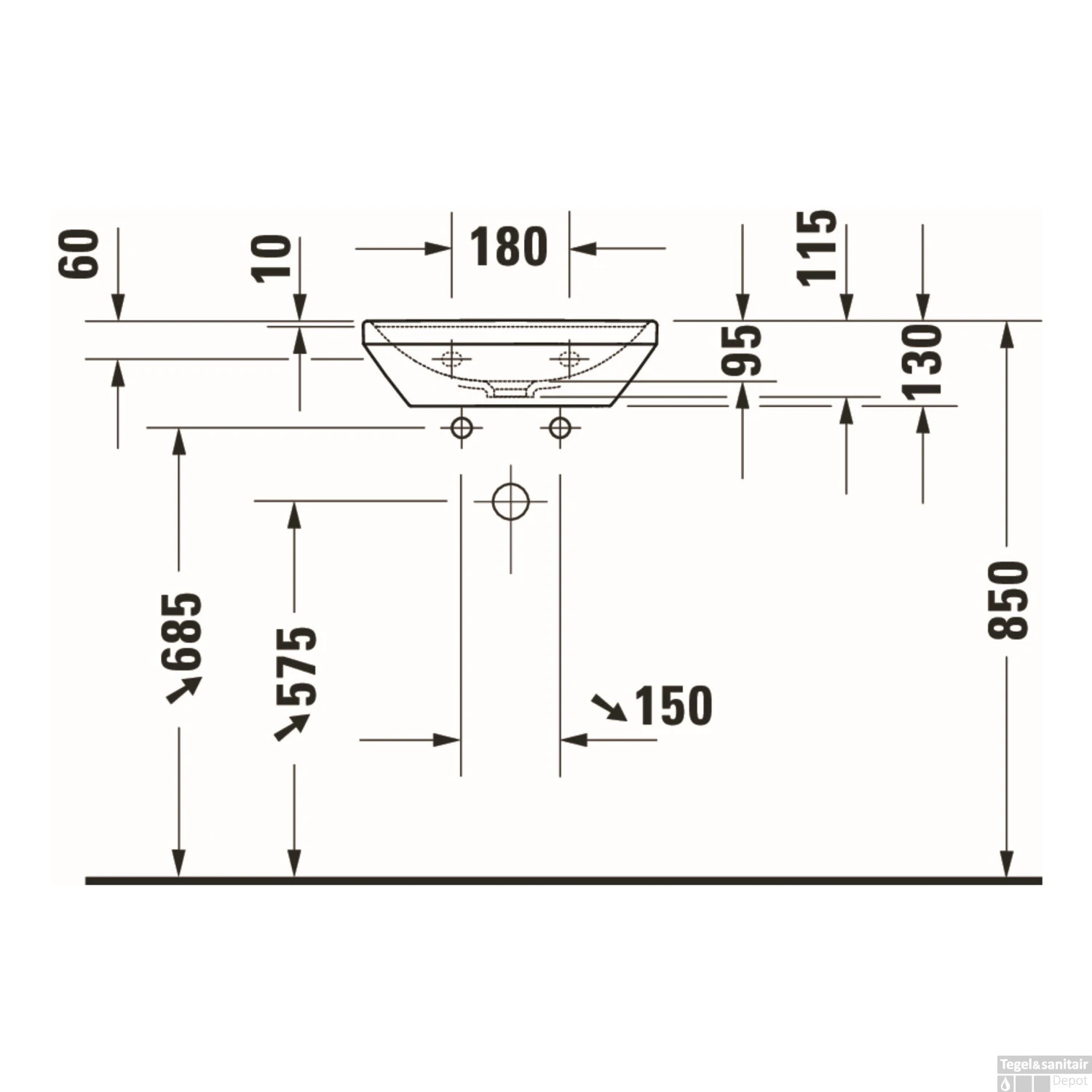 Fontein Duravit D-Neo Inbouw Met Kraanvlak Zonder Kraangat 45 Cm Hoogglans Wit 6 Fontein Duravit D-Neo Inbouw Met Kraanvlak Zonder Kraangat 45 Cm Hoogglans Wit - Afbeelding 4