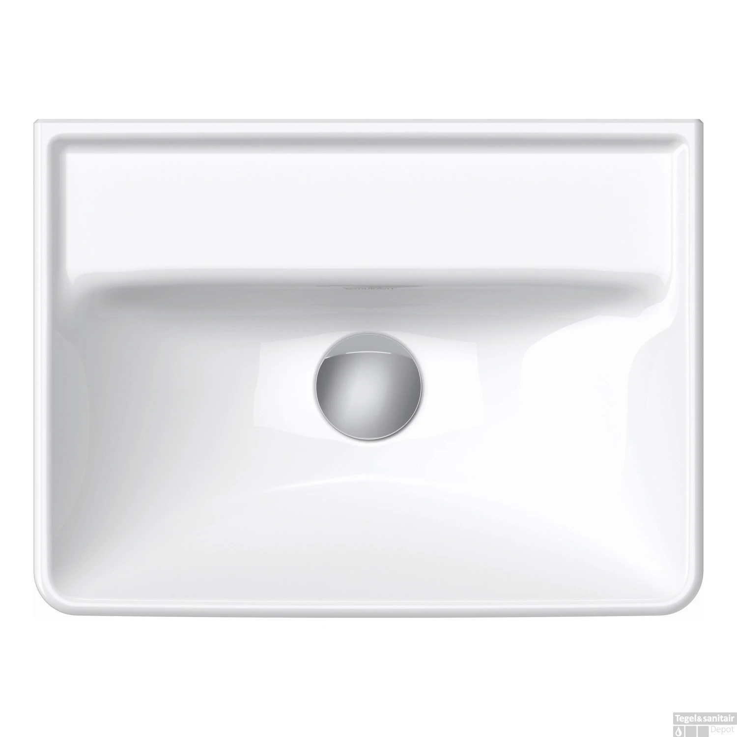 Fontein Duravit D-Neo WonderGliss Met Kraanvlak Zonder Kraangat 45 Cm Hoogglans Wit - Afbeelding 2