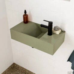 Fontein Salenzi Arro 50x26 Cm Mat Legergroen Rechts