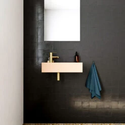 Fontein Salenzi Arro 50x26 Cm Mat Roze Links -Sealkin Badkamermeubilair Winkel fontein salenzi arro 50x26 cm mat roze links 1