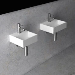 Fontein Salenzi Spy 30x30 Cm Mat Wit (inclusief Bijpassende Waste) -Sealkin Badkamermeubilair Winkel fontein salenzi spy 30x30 cm wit sfeer 1