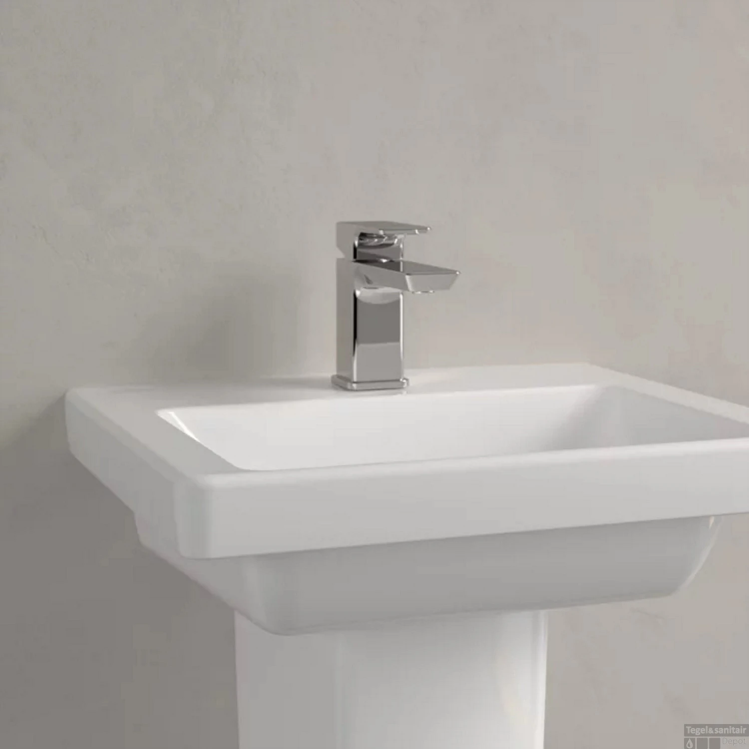 Fontein Villeroy & Boch Subway 3.0 Met CeramicPlus Zonder Overloop 45x37x14.5 Cm Wit Alpin 8 Fontein Villeroy & Boch Subway 3.0 Met CeramicPlus Zonder Overloop 45x37x14.5 Cm Wit Alpin - Afbeelding 6