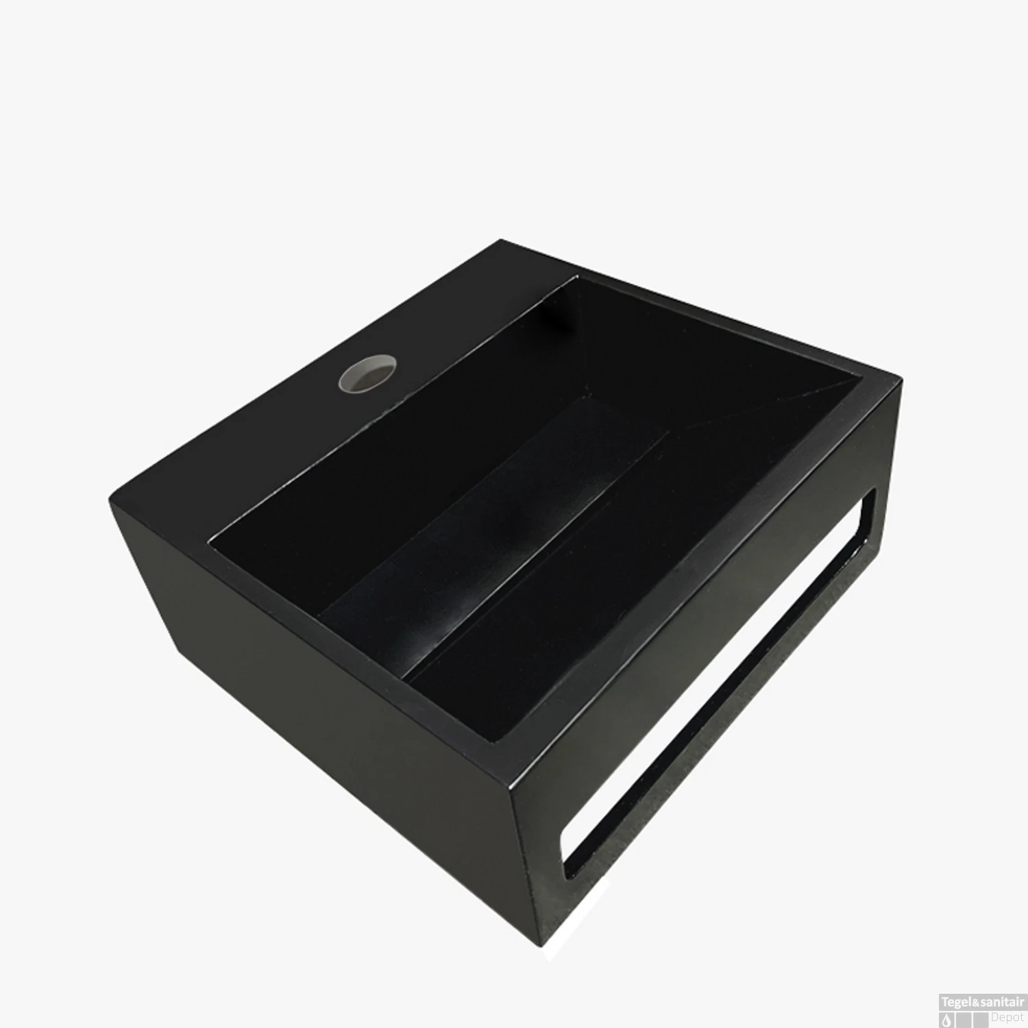 Fontein Wiesbaden Julia 30x28x12,5 Cm Solid Surface Mat Zwart 4 Fontein Wiesbaden Julia 30x28x12,5 Cm Solid Surface Mat Zwart - Afbeelding 2