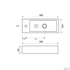 FonteinPack Trim Mini Keramiek 38x14x8 Cm Links Chroom (Keuze Uit 20 Kranen) -Sealkin Badkamermeubilair Winkel fontein wiesbaden trim mini 38x14x8 cm links tech 3