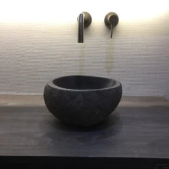 Fonteinkom BWS Natuursteen Lombok Riviersteen 25 Cm -Sealkin Badkamermeubilair Winkel fonteinkom bws natuursteen lombok riviersteen 25 cm 2