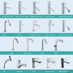 FonteinPack Trim Mini Keramiek 38x14x8 Cm Links Chroom (Keuze Uit 20 Kranen) -Sealkin Badkamermeubilair Winkel fonteinkraansets chroom tegeldepot 1 33