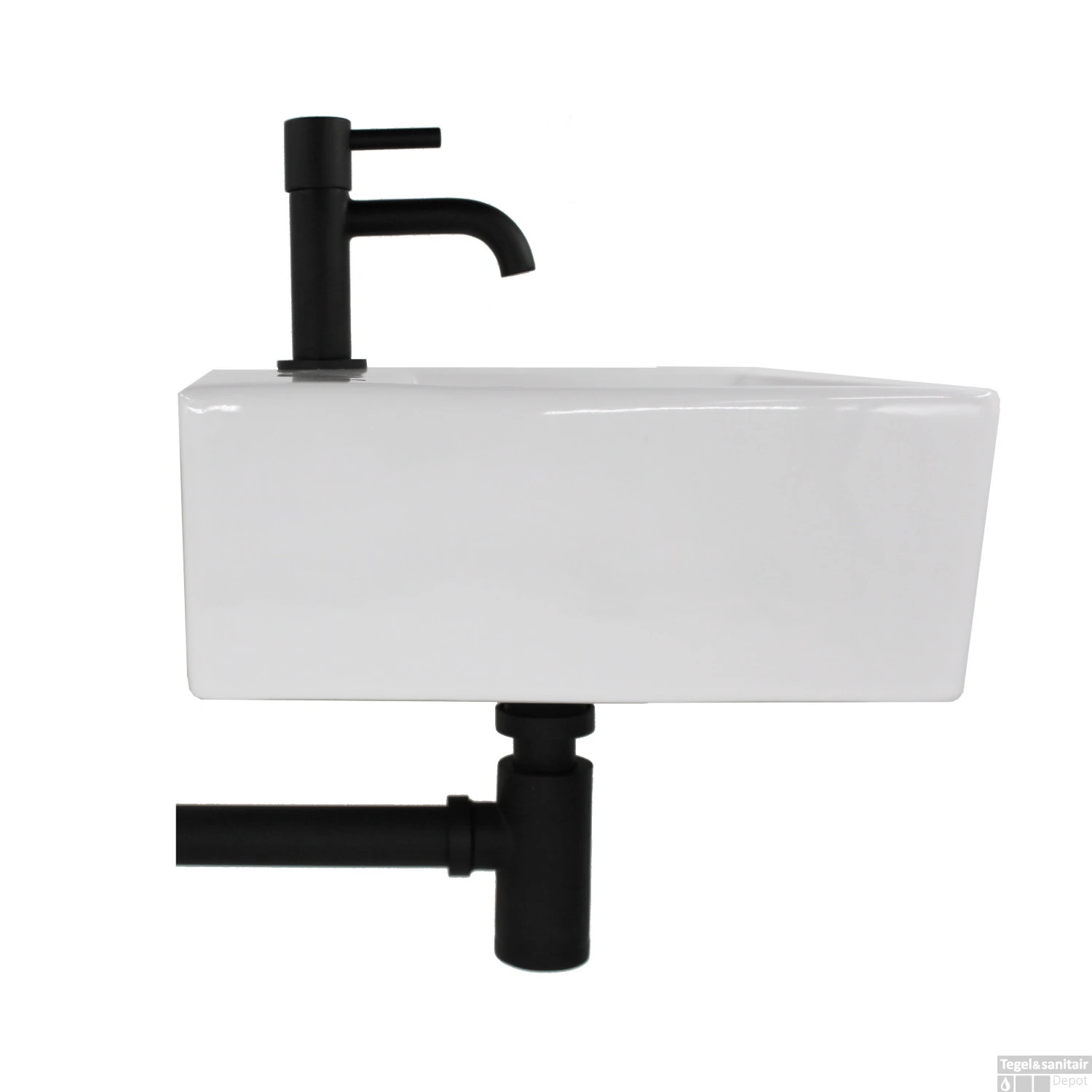 Fonteinset Boss & Wessing Latta Keramiek Eénhendelkraan En Sifon 38x30x12 Cm Wit 4 Fonteinset Boss & Wessing Latta Keramiek Eénhendelkraan En Sifon 38x30x12 Cm Wit - Afbeelding 2
