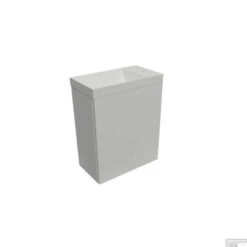 Fonteinset BWS Luna 54,3x39,7x21,8 Cm Glans Wit Met Marble Fontein Zonder Overloop Mat Wit