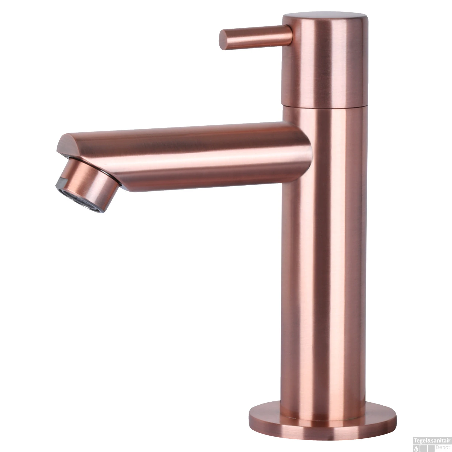 Fonteinset Differnz Force Keramiek 40x22x11.5 Cm Wit Met Rechte Kraan Rood Koper - Afbeelding 2