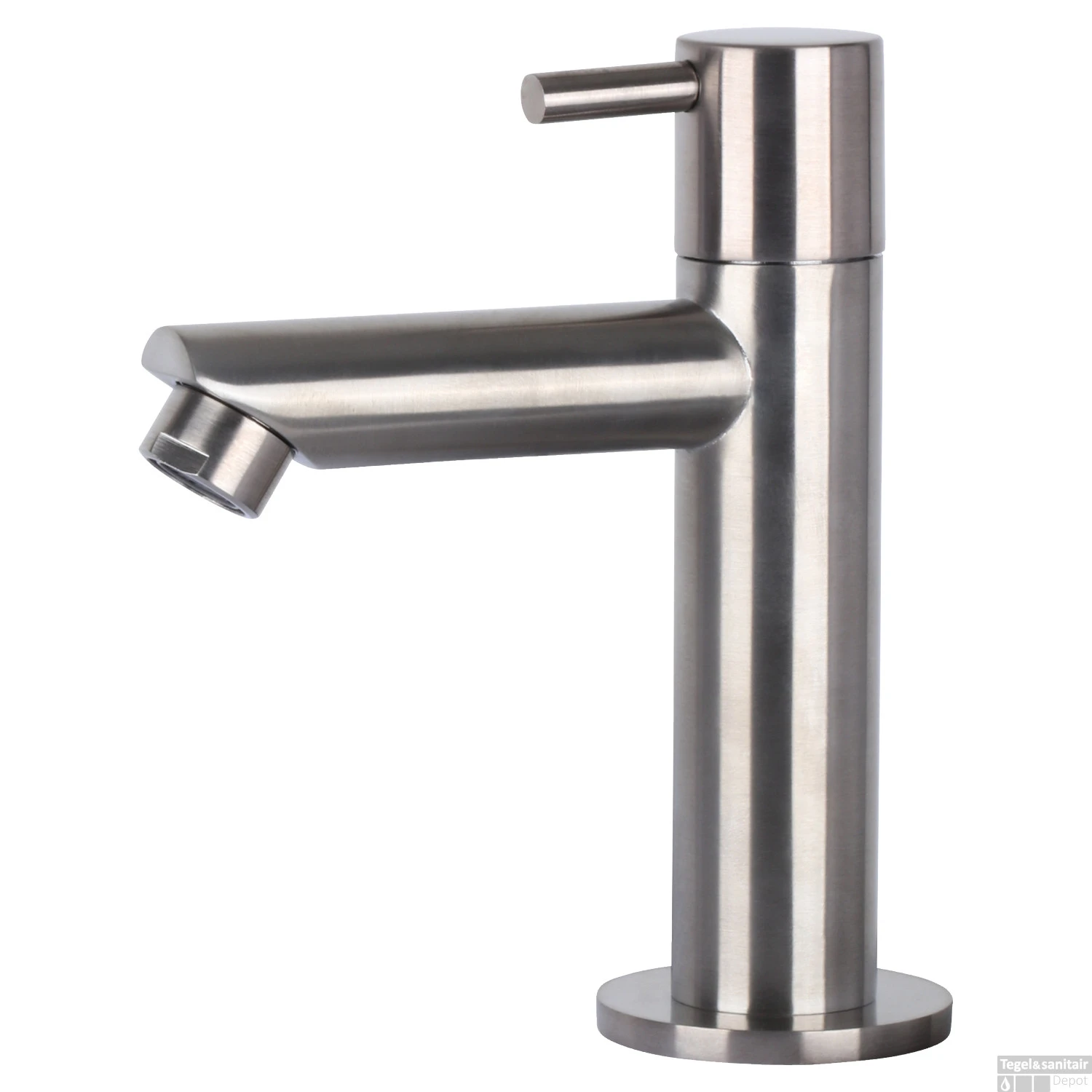 Fonteinset Differnz Ravo Beton En Handoekrek 38.5x18.5x9 Cm Donker Grijs Met Rechte Kraan Mat Chroom - Afbeelding 2