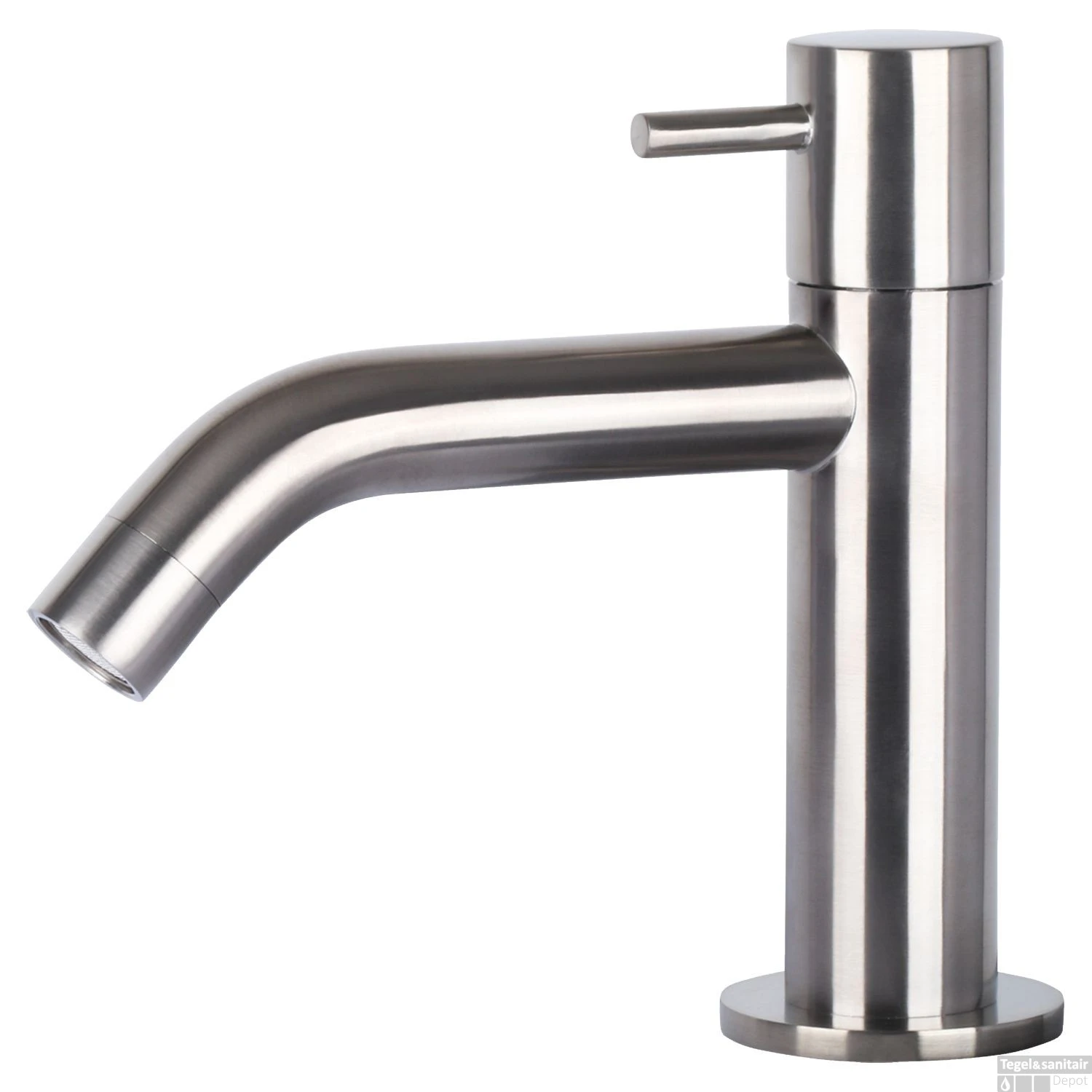 Fonteinset Differnz Ravo Keramiek Met Handoekrek 38.5x18.5x9 Cm Wit Met Gebogen Kraan Mat Chroom - Afbeelding 2