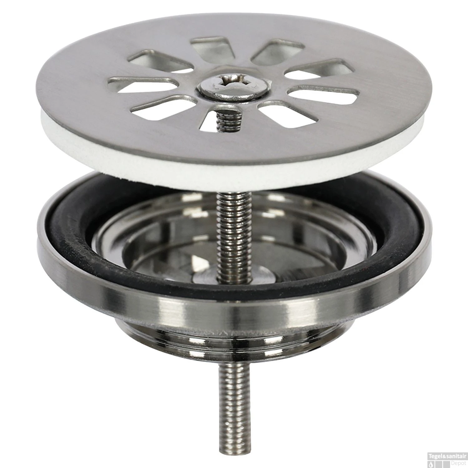 Fonteinset Differnz Ravo Keramiek Met Handoekrek 38.5x18.5x9 Cm Wit Met Gebogen Kraan Mat Chroom - Afbeelding 3