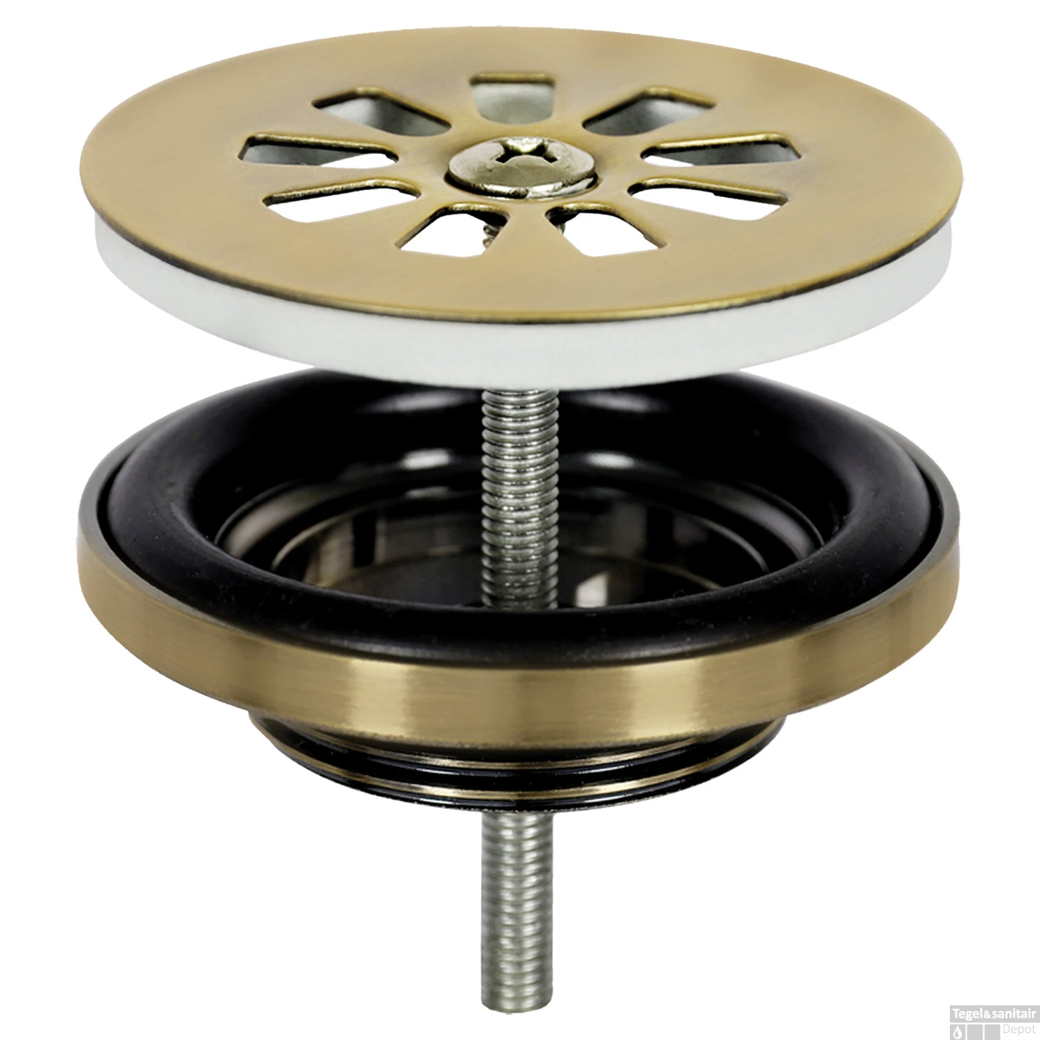 Fonteinset Differnz Ravo Keramiek Met Handoekrek 38.5x18.5x9 Cm Wit Met Gebogen Kraan Mat Goud - Afbeelding 3