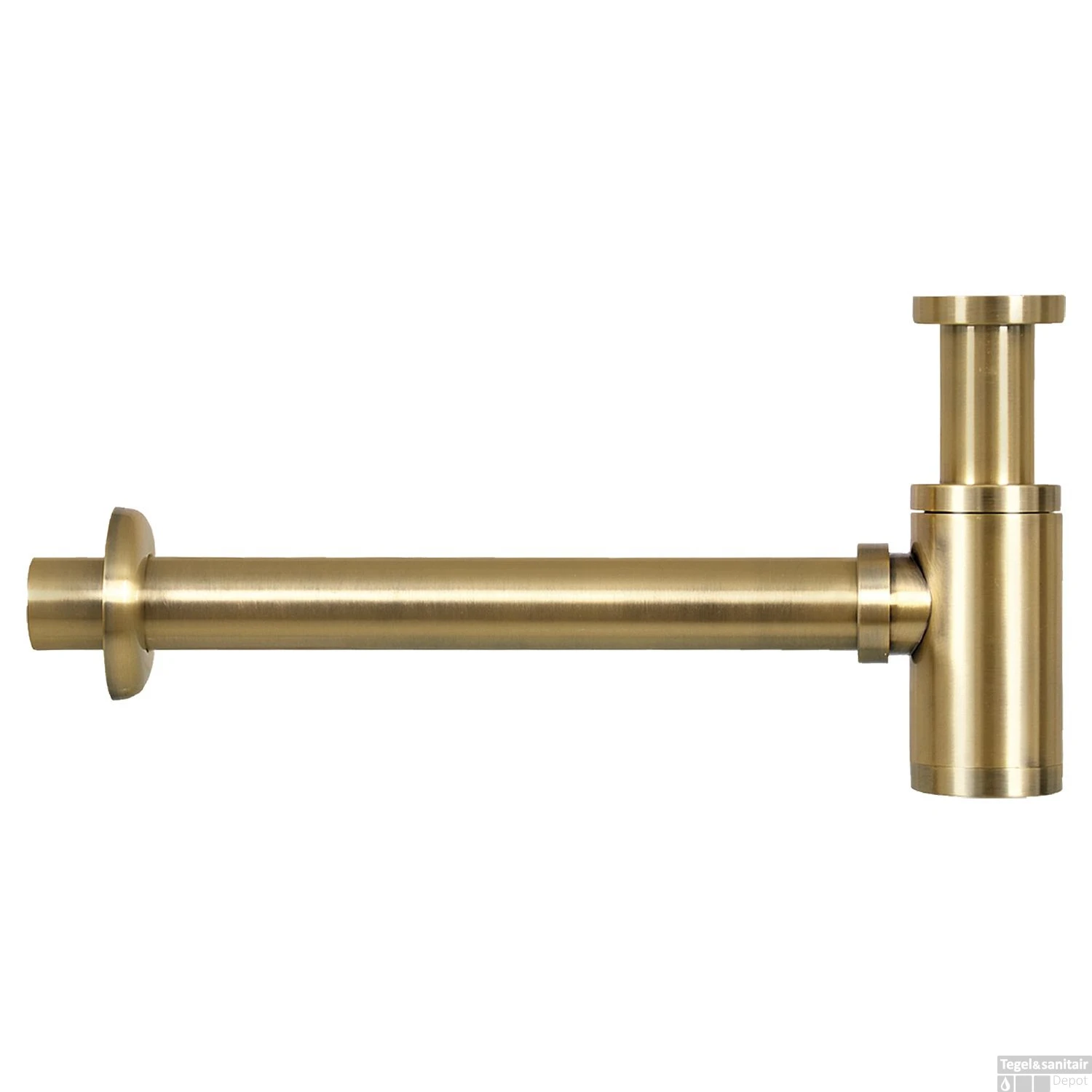 Fonteinset Differnz Ribble Natuursteen 38x18x8 Cm Zwart Met Gebogen Kraan Mat Goud - Afbeelding 4