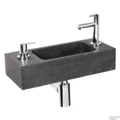 Fonteinset Differnz Sapon Rechts 42.5x18.5x9 Cm Geintegreerde Zeepdispenser Natuursteen Antraciet (inclusief Chrome Kraan Sifon En Afvoer) 16 Fonteinset Differnz Sapon Rechts 42.5x18.5x9 Cm Geintegreerde Zeepdispenser Natuursteen Antraciet (inclusief Chrome Kraan Sifon En Afvoer) -Sealkin Badkamermeubilair Winkel fonteinset differnz sapon rechts 42.5x18.5x9 cm geintegreerde zeepdispenser natuursteen detail2