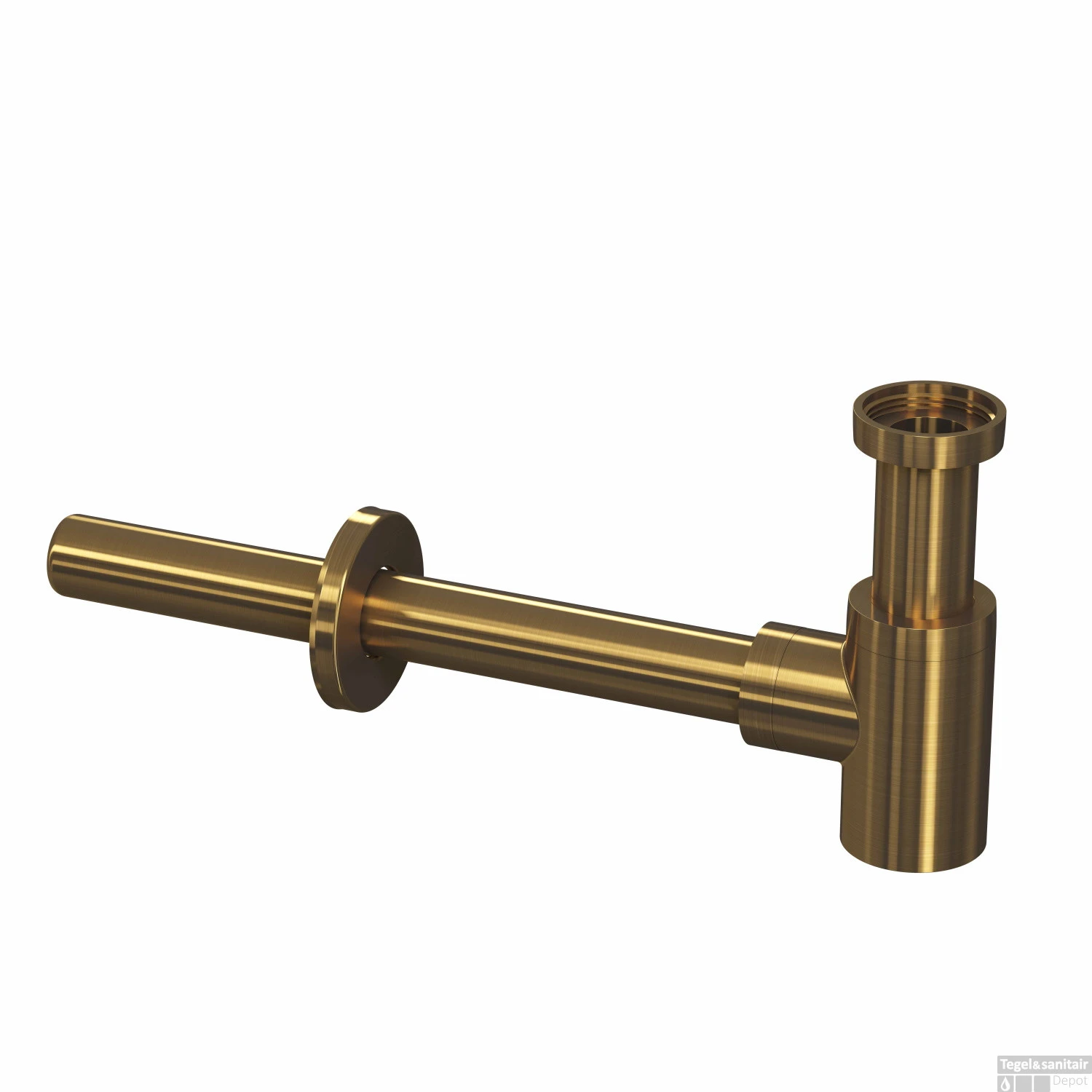 Fonteinset INK Versus 36x18x9cm Porselein Glans Wit Met Kraangat Links Brushed Mat Goud 4 Fonteinset INK Versus 36x18x9cm Porselein Glans Wit Met Kraangat Links Brushed Mat Goud - Afbeelding 2