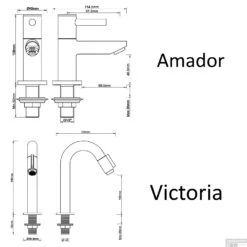 Fonteinset Mat Zwart Wiesbaden Color Messing Goud (kraangat Rechts) -Sealkin Badkamermeubilair Winkel fonteinset kranen tech 29