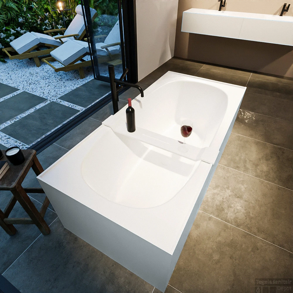 FREEZE Vrijstaand Bad 180x85cm Kleur Clay / Talc 8 FREEZE Vrijstaand Bad 180x85cm Kleur Clay / Talc - Afbeelding 6