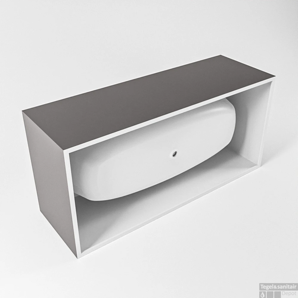 FREEZE Vrijstaand Bad 180x85cm Kleur Dark Grey / Talc 9 FREEZE Vrijstaand Bad 180x85cm Kleur Dark Grey / Talc - Afbeelding 7