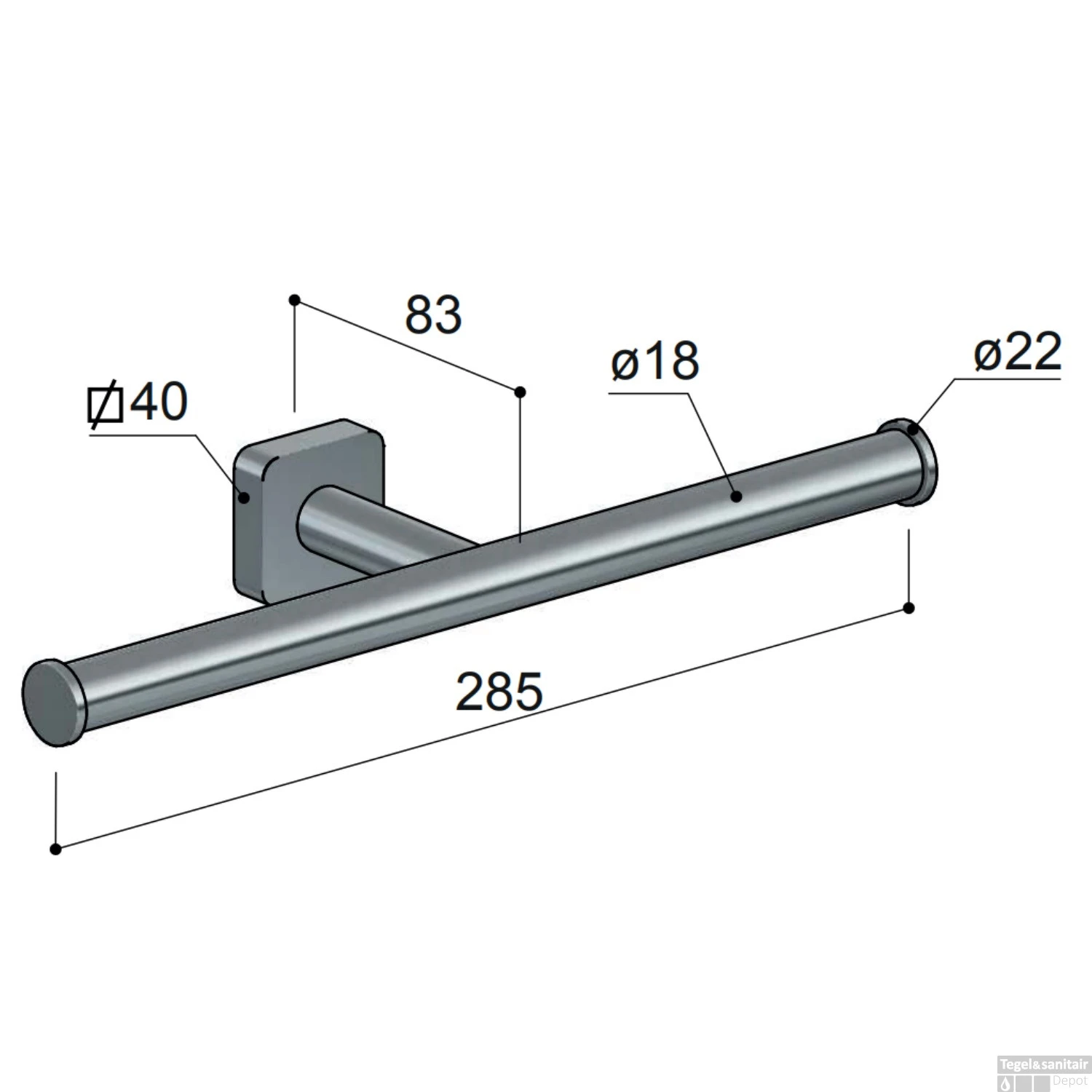 Dubbele Toiletrolhouder Hotbath Gal Geborsteld Messing PVD 5 Dubbele Toiletrolhouder Hotbath Gal Geborsteld Messing PVD - Afbeelding 3