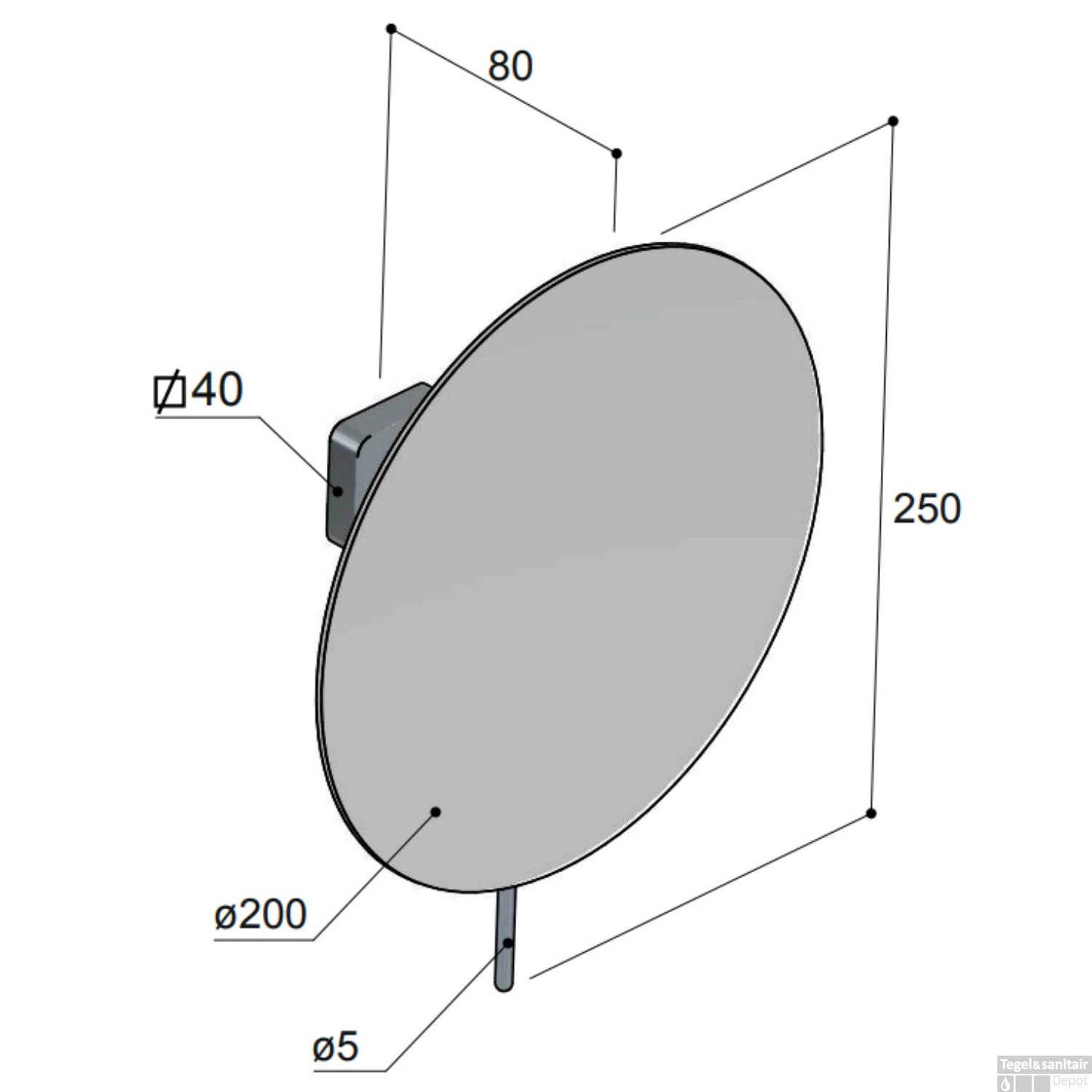 Vergrotingsspiegel Hotbath Gal Wandmontage 20 Cm Geborsteld Nikkel PVD 4 Vergrotingsspiegel Hotbath Gal Wandmontage 20 Cm Geborsteld Nikkel PVD - Afbeelding 2