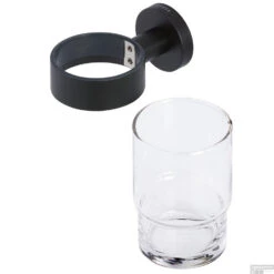 Glashouder Geesa Nemox Met Glas Zwart -Sealkin Badkamermeubilair Winkel glashouder geesa nemox met glas zwart shop 2