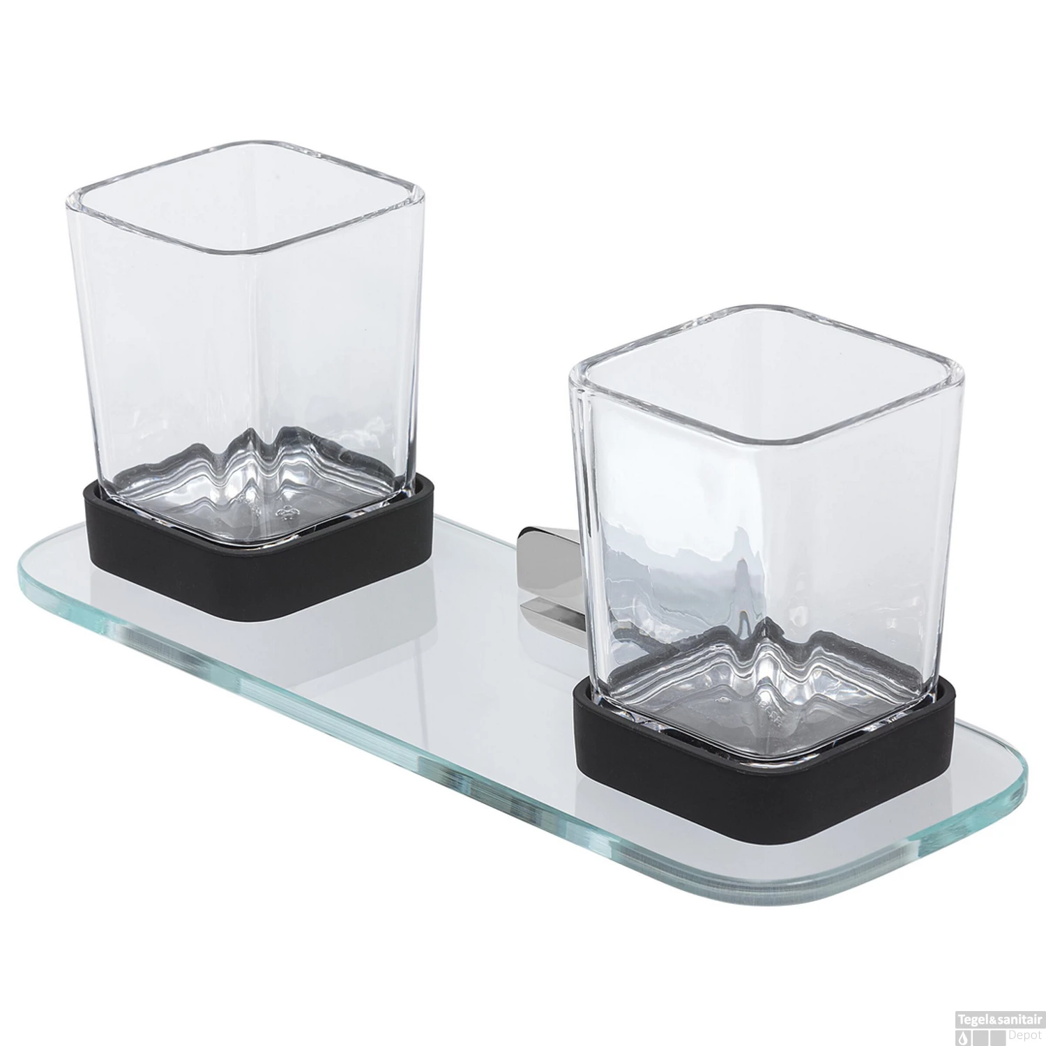 Glashouder Met Planchet Dubbel Geesa Shift Chroom 4 Glashouder Met Planchet Dubbel Geesa Shift Chroom - Afbeelding 2