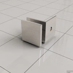 Glaskoppelingen Set Wiesbaden Voor Profielloze Inloopdouches Geborsteld Staal (twee Stuks)