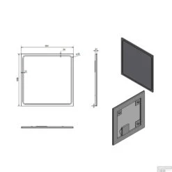 Badkamerspiegel Sapho Gemini II 90x90 Cm LED-Strips -Sealkin Badkamermeubilair Winkel gm092 badkamerspiegel sapho gemini ii 90x90 cm led strips 7
