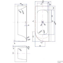 Half Vrijstaand Hoekbad Links Luca Sanitair Primo Acryl 180x80x60 Cm Glans Wit (inclusief Afvoer En Sifon) -Sealkin Badkamermeubilair Winkel half vrijstaand hoekbad links luca sanitair primo acryl 180x80x60 tech