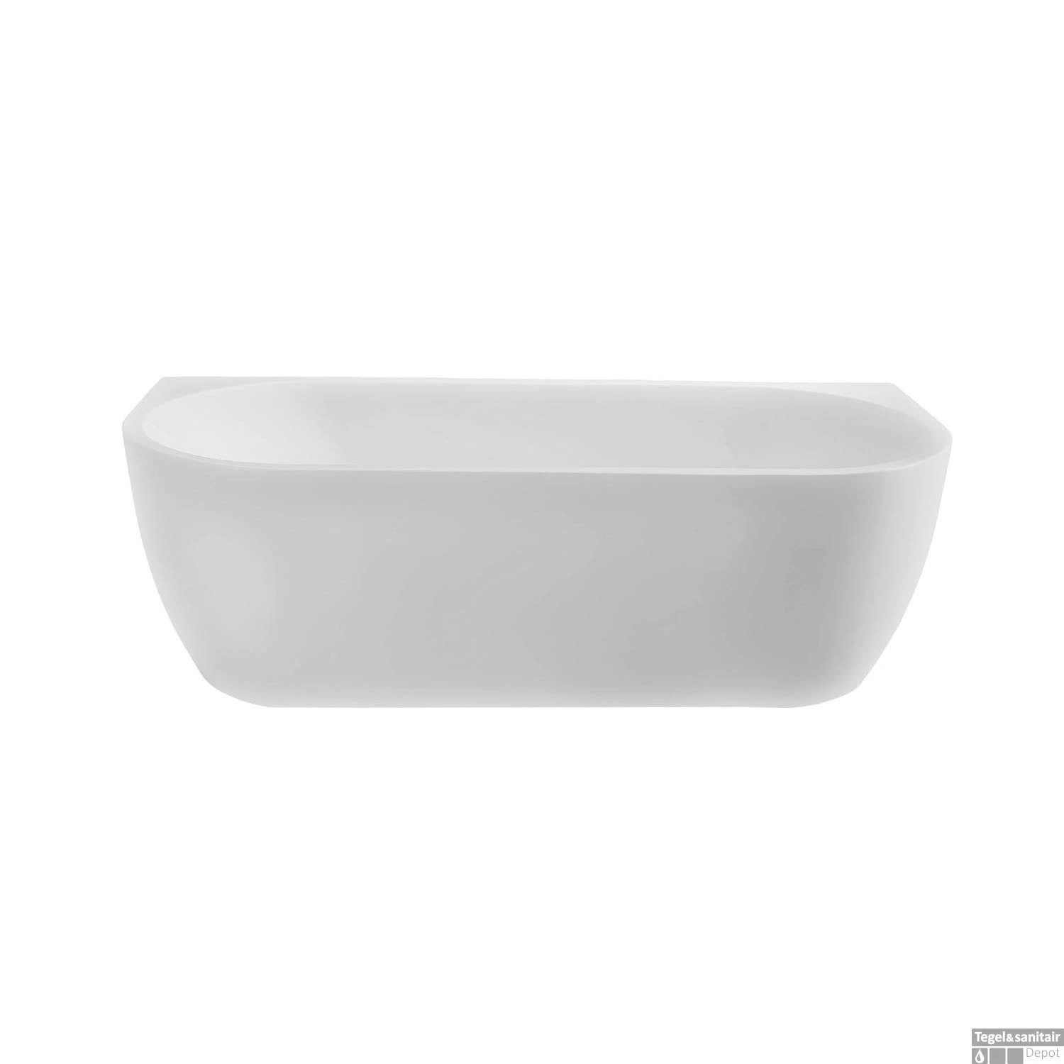 Half Vrijstaande Whirlpool Wiesbaden Wall 180x80x58 Cm Luchtsysteem Met RVS Jets Mat Wit - Afbeelding 2