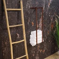 BWS Handdoekenrek Industrieel | 95x25x20cm | Staal Mat Koper