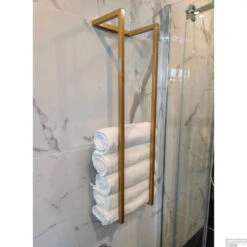 BWS Handdoekenrek Industrieel | 95x25x20cm | Goud -Sealkin Badkamermeubilair Winkel handdoekenrek bws industrieel 95x25x20 goud sfeer1