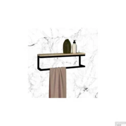 Handdoekenrek Sanilux 60x15x15cm Staal Mat Zwart -Sealkin Badkamermeubilair Winkel handdoekenrek sanilux 60x15x15cm staal mat zwart detail