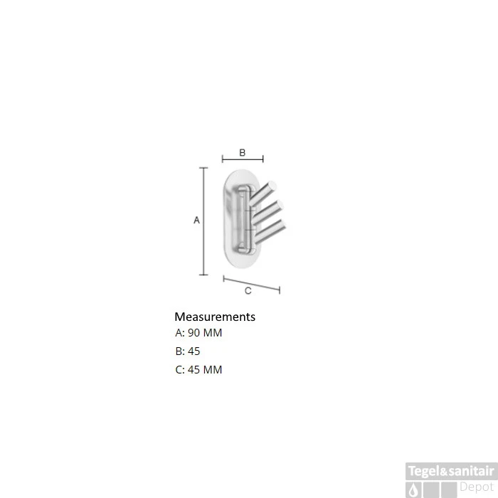 Handdoekhaak Smedbo Xtra Drievoudige Haak Draaibaar Chroom 4 Handdoekhaak Smedbo Xtra Drievoudige Haak Draaibaar Chroom - Afbeelding 2