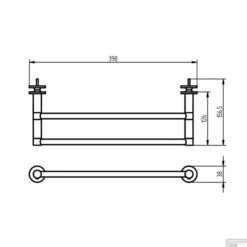 Handdoekhouder Voor Radiatoren Haceka Adoria 39,8x15,7 Cm Verchroomd Messing -Sealkin Badkamermeubilair Winkel handdoekhouder haceka adoria oase tech