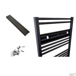 Handdoekhouder Paneel Sanicare 52x9x3 Cm Zwart Met 3 Chromen Handdoekknoppen -Sealkin Badkamermeubilair Winkel handdoekhouder paneel sanicare 52x9x3 cm zwart met 3 chromen handdoekknoppen sfeer1