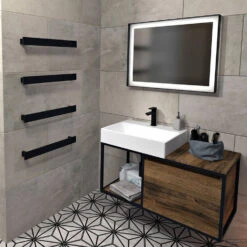 Handdoekhouder Sapho Patron 45x6 Cm Mat Zwart -Sealkin Badkamermeubilair Winkel handdoekhouder sapho patron 45x6 cm mat zwart 3