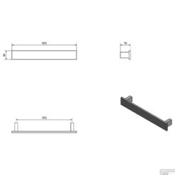 Handdoekhouder Sapho Patron 45x6 Cm Mat Zwart -Sealkin Badkamermeubilair Winkel handdoekhouder sapho patron 45x6 cm mat zwart tech