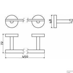Handdoekrek Clou Flat 45cm Chroom -Sealkin Badkamermeubilair Winkel handdoekrek clou flat 45cm chroom tech