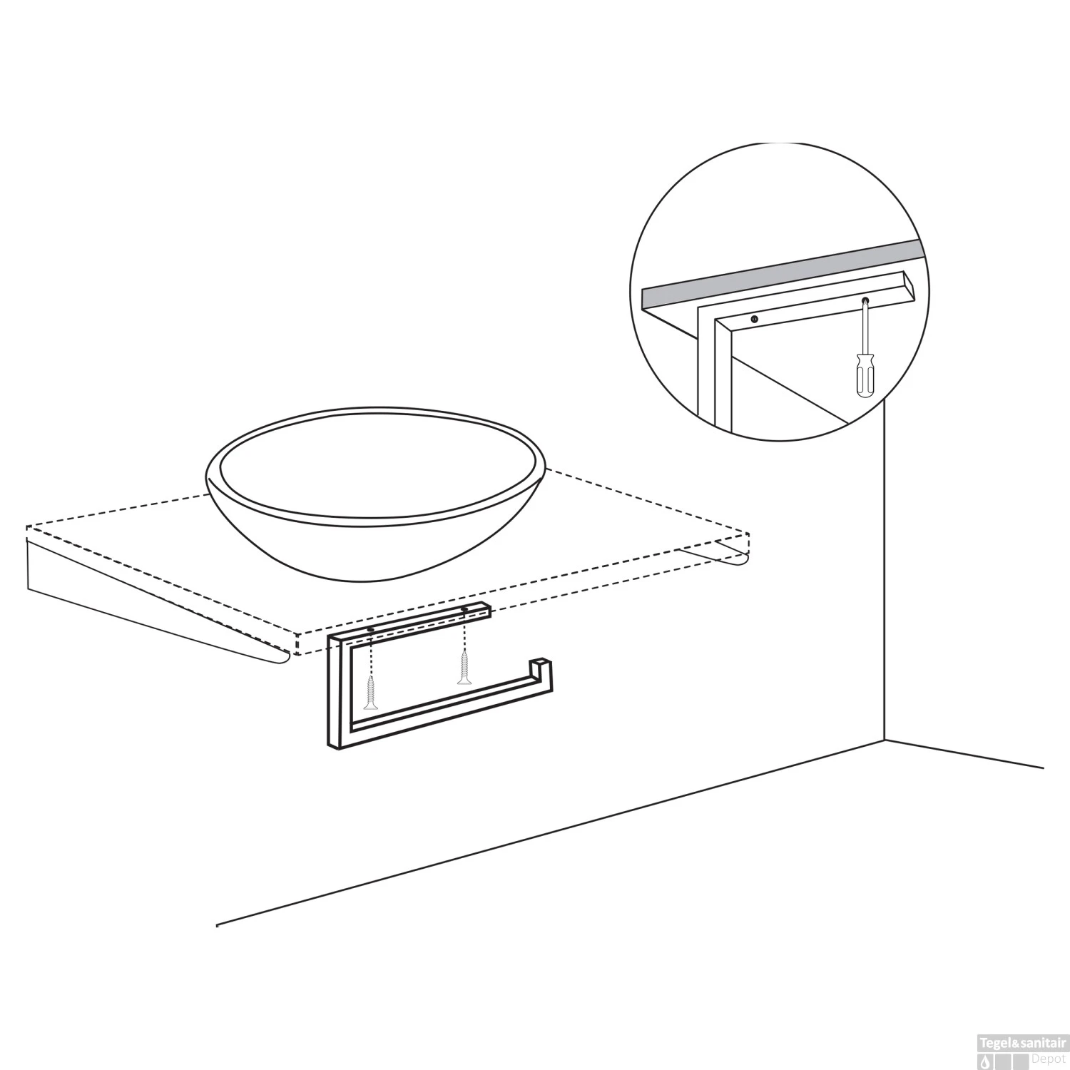 Handdoekrek Differnz 23x15 Cm Zwart 4 Handdoekrek Differnz 23x15 Cm Zwart - Afbeelding 2
