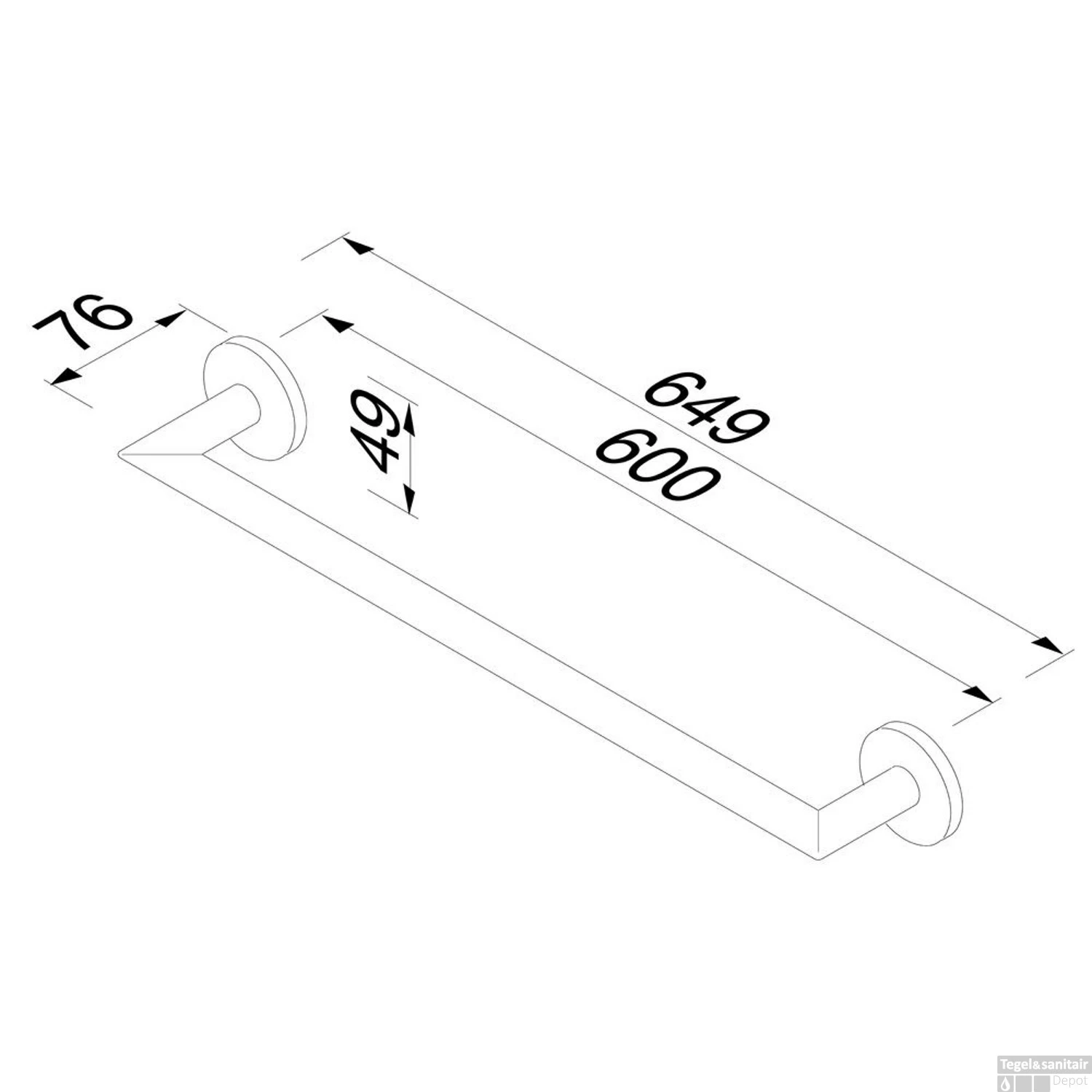 Handdoekrek Geesa Nemox 65 Cm Zwart 7 Handdoekrek Geesa Nemox 65 Cm Zwart - Afbeelding 5