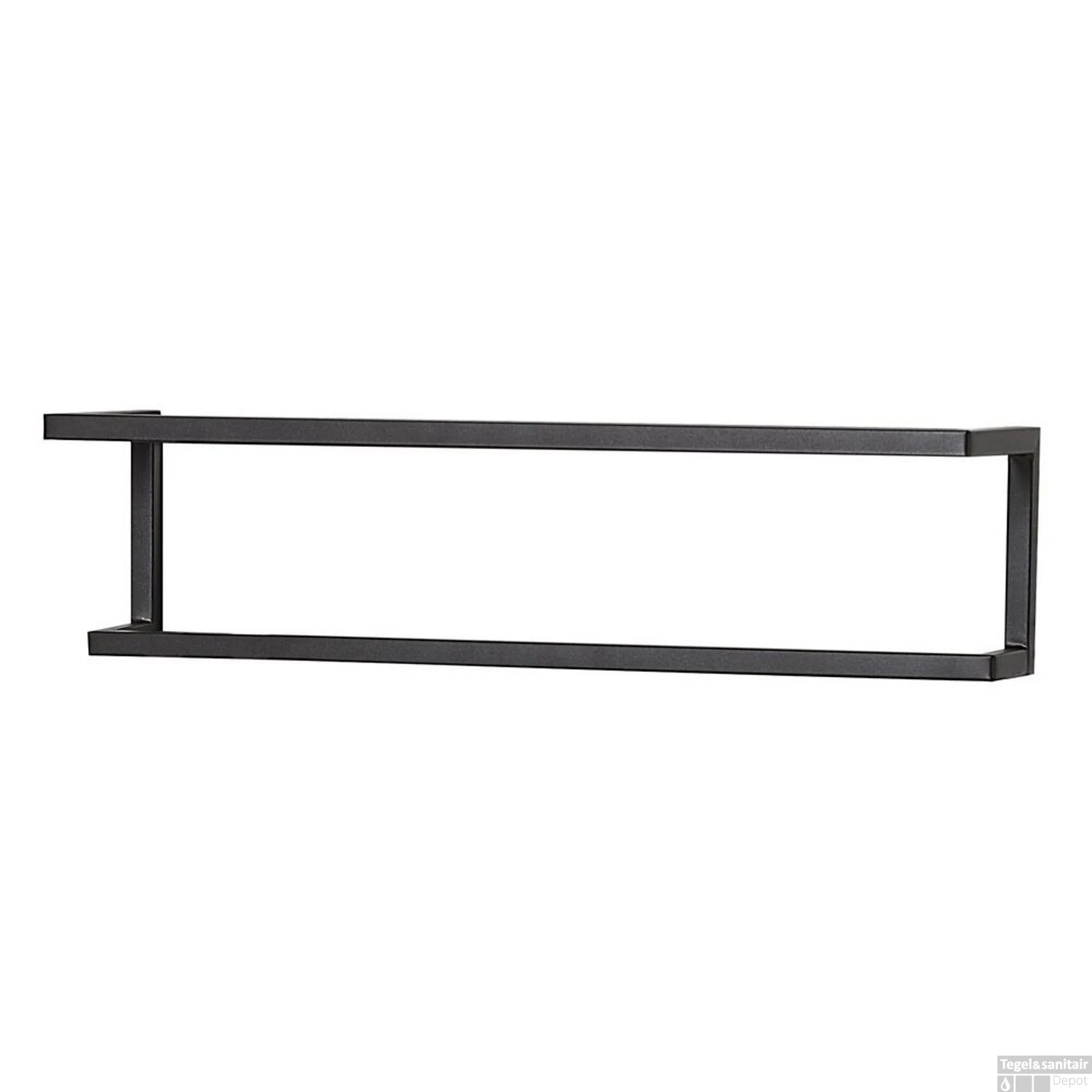 Handdoekrek Sealskin Carré 48x12x7cm Dubbel Mat Zwart 5 Handdoekrek Sealskin Carré 48x12x7cm Dubbel Mat Zwart - Afbeelding 3