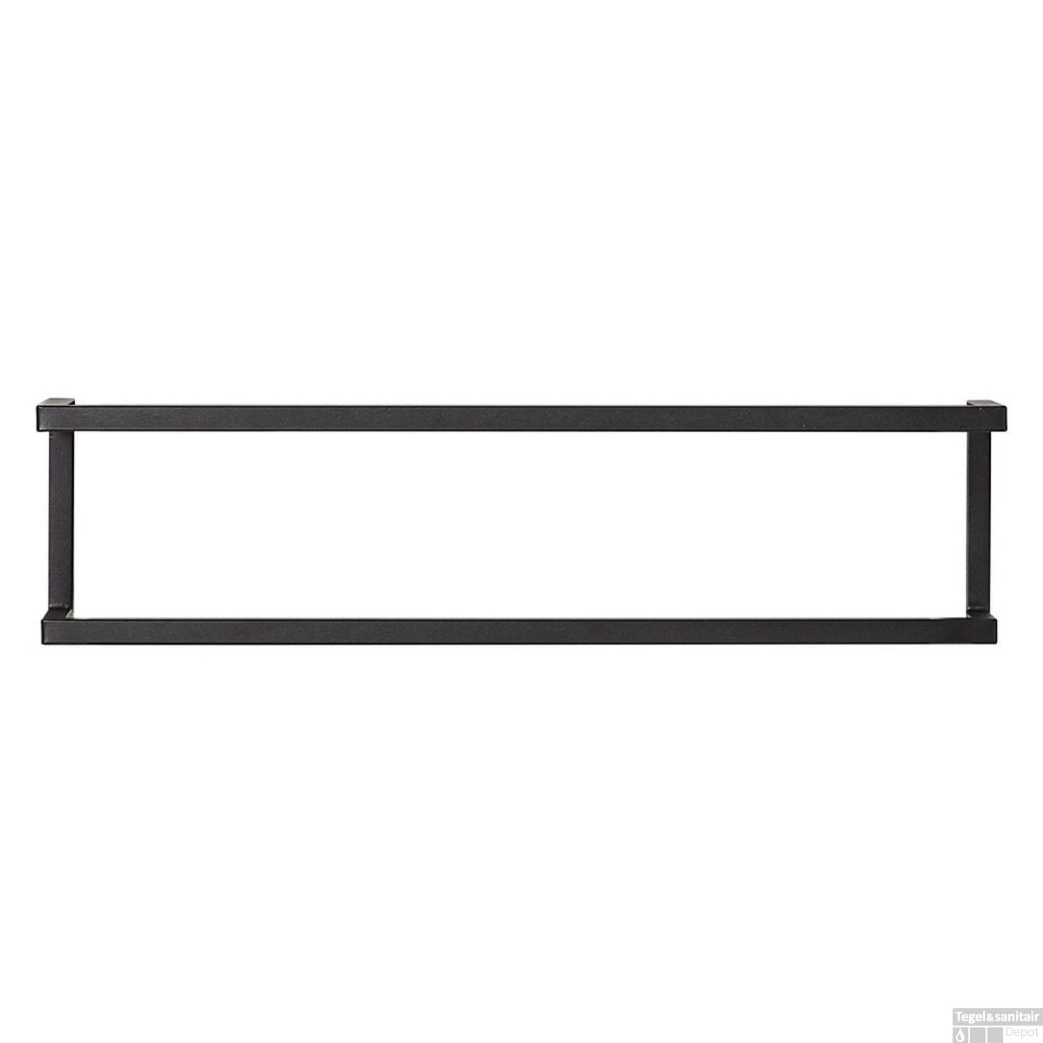 Handdoekrek Sealskin Carré 48x12x7cm Dubbel Mat Zwart 6 Handdoekrek Sealskin Carré 48x12x7cm Dubbel Mat Zwart - Afbeelding 4