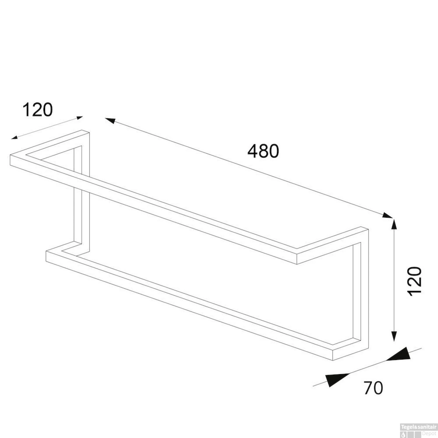 Handdoekrek Sealskin Carré 48x12x7cm Dubbel Mat Zwart 7 Handdoekrek Sealskin Carré 48x12x7cm Dubbel Mat Zwart - Afbeelding 5