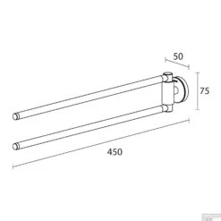 Handdoekrek Tiger Urban 2-Armig Zwart -Sealkin Badkamermeubilair Winkel handdoekrek tiger urban 2 armig zwart tech