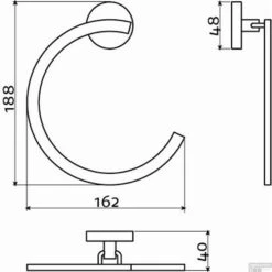 Handdoekring Clou Flat Chroom -Sealkin Badkamermeubilair Winkel handdoekring clou flat chroom tech